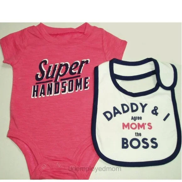 Summer Outfit Bodysuit Bib Romper Dude Grandpa Handsome Awesome Baby Boys - Picture 7 of 9